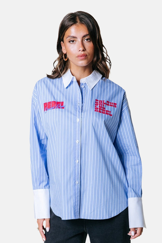 Hemd (lange mouwen) blauw - COLOURFUL REBEL