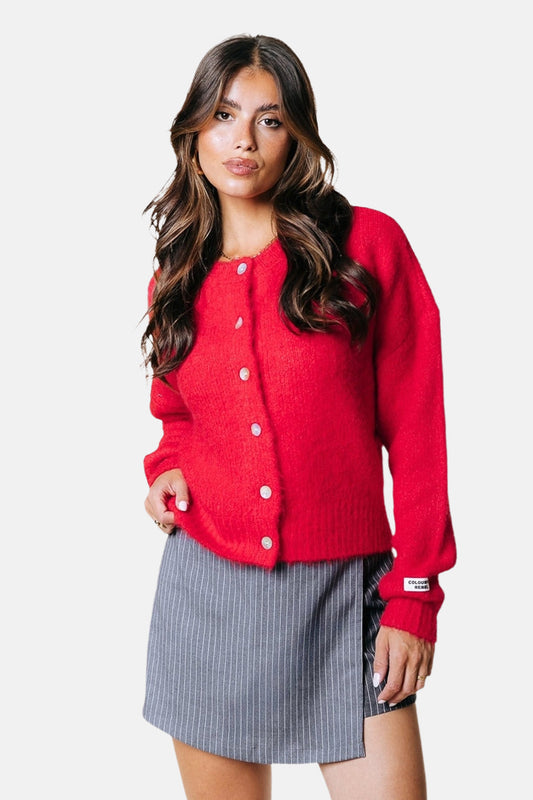 Rode cardigan - COLOURFUL REBEL