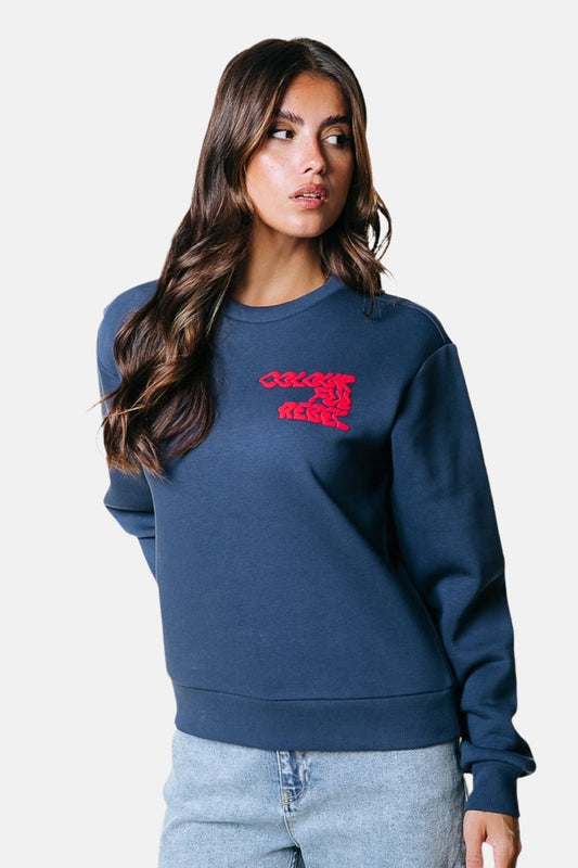 Sweater met ronde hals rood - COLOURFUL REBEL