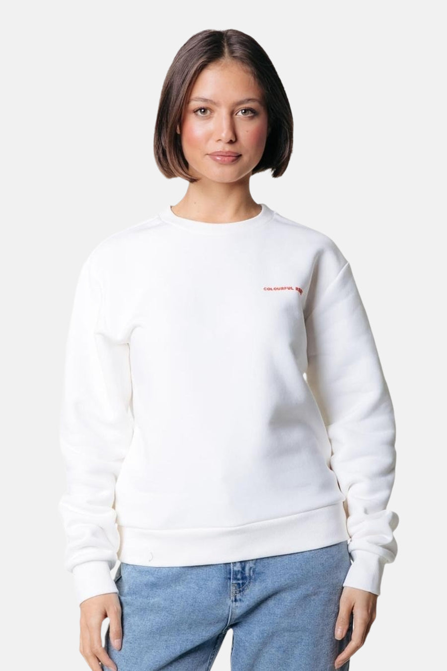 Sweater met ronde hals wit - COLOURFUL REBEL