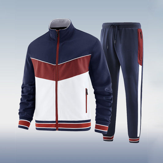 Sportief heren trainingspak met comfortabele pasvorm en modern design